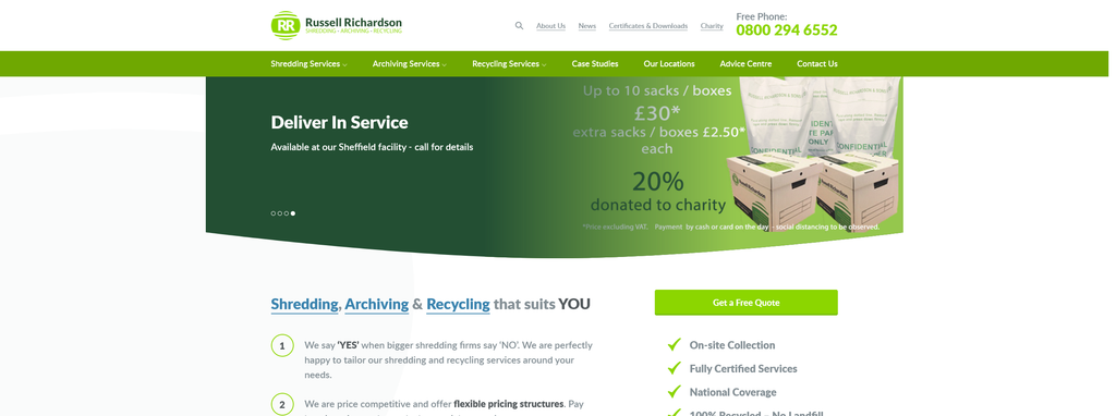 Website Design & Creation for paper recycling website URL 3