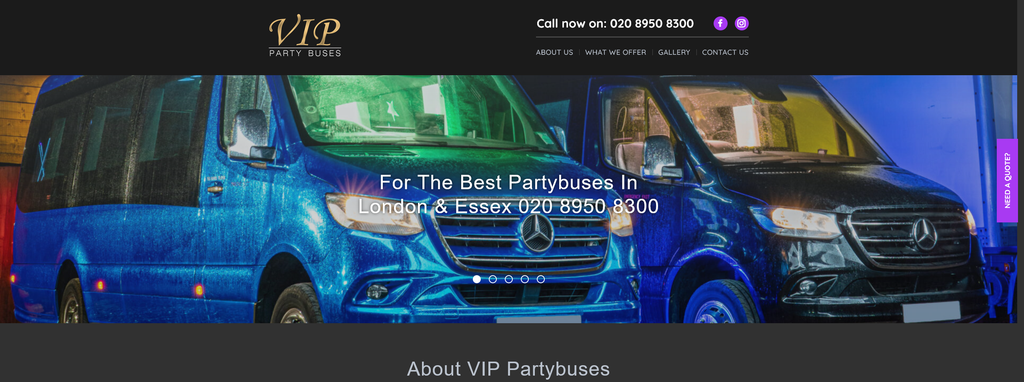 Website Design & Creation for party bus website URL 1