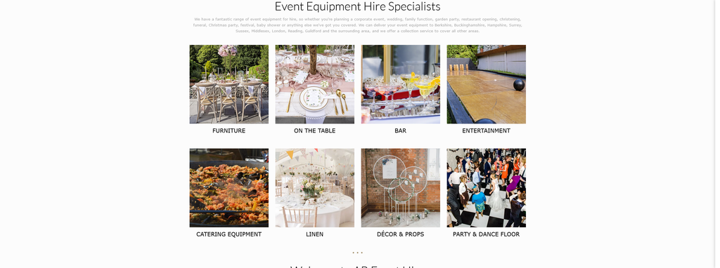 Website Design & Creation for party rental website URL 5