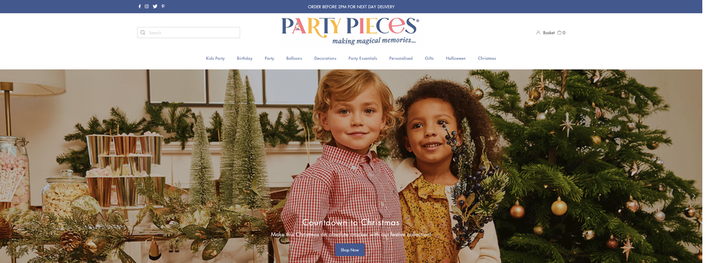 Website Design & Creation for party supply store website URL 1