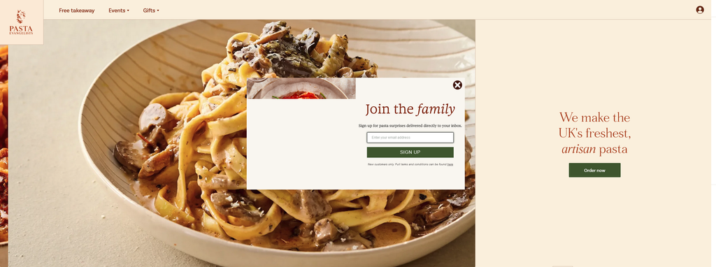 Website Design & Creation for pasta website URL 1