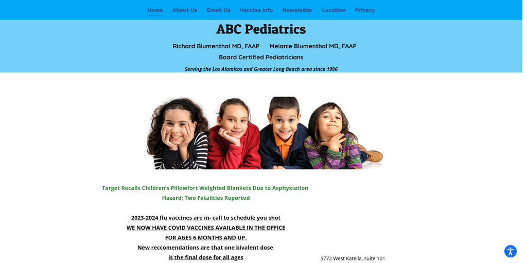 Website Design & Creation for pediatrics office website URL 1