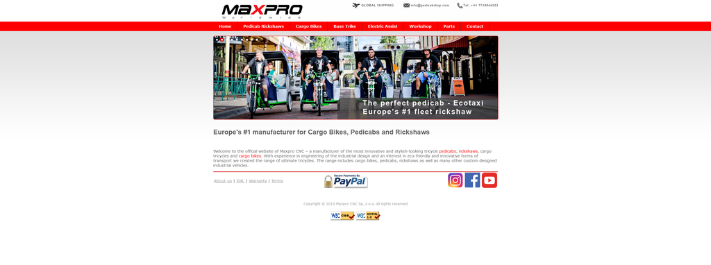 Website Design & Creation for pedicab website URL 5