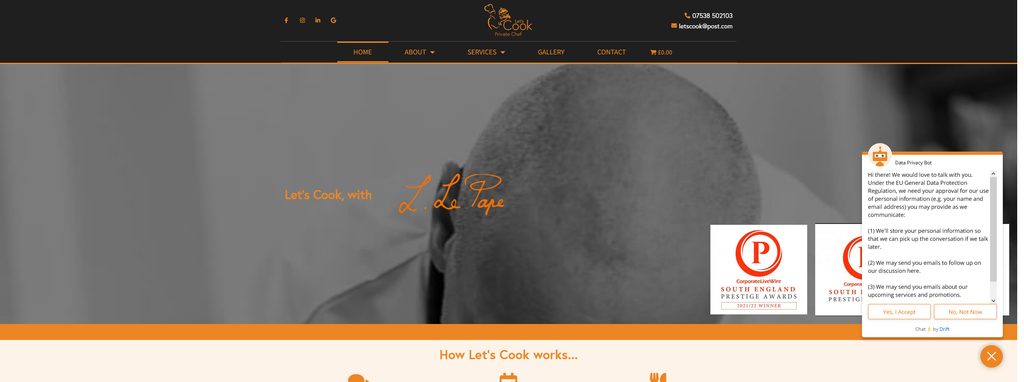Website Design & Creation for personal chef website URL 3