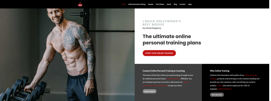 Website Design & Creation for personal trainer website URL 2