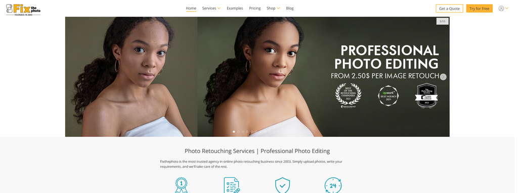 Website Design & Creation for photo restoration service website URL 3