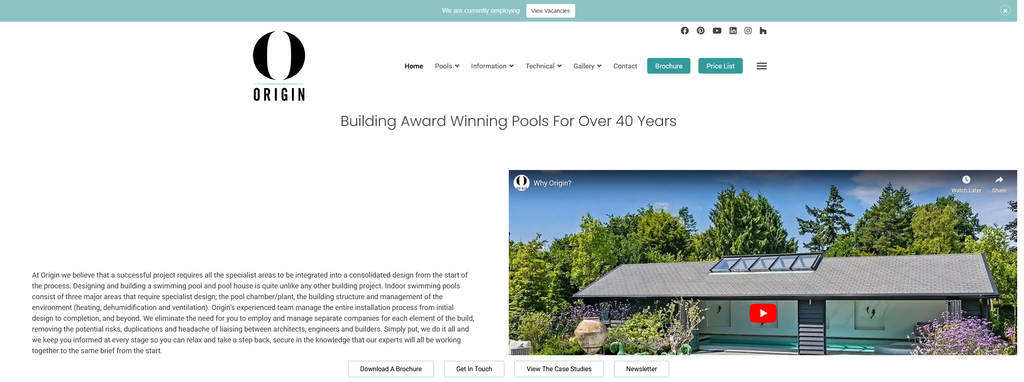 Website Design & Creation for pool installation website URL 1