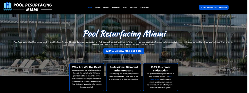 Website Design & Creation for pool installation website URL 3