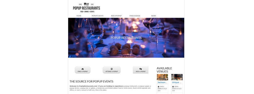 Website Design & Creation for pop up restaurant website URL 2