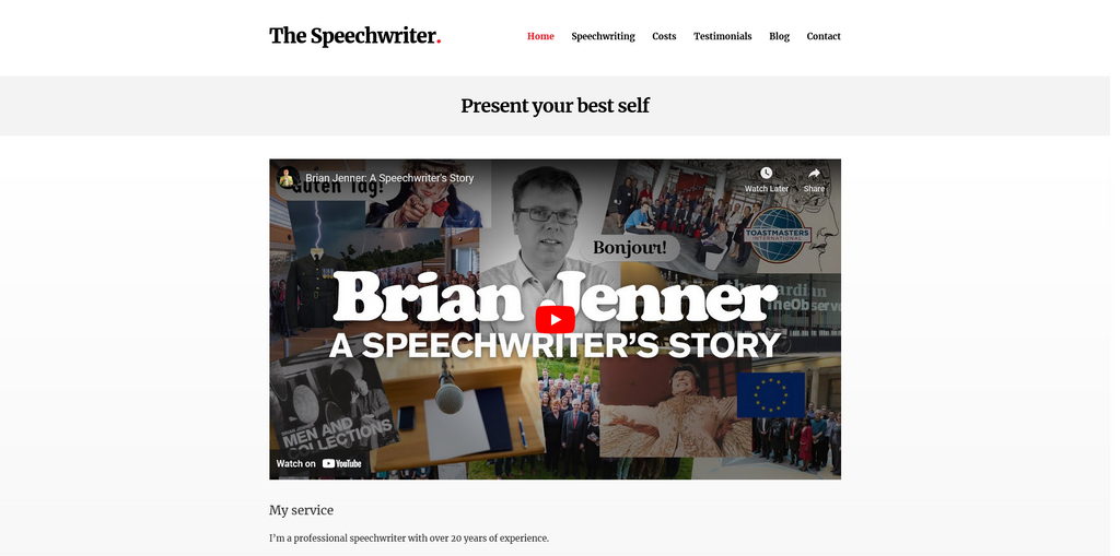 Website Design & Creation for professional speech writing website URL 1