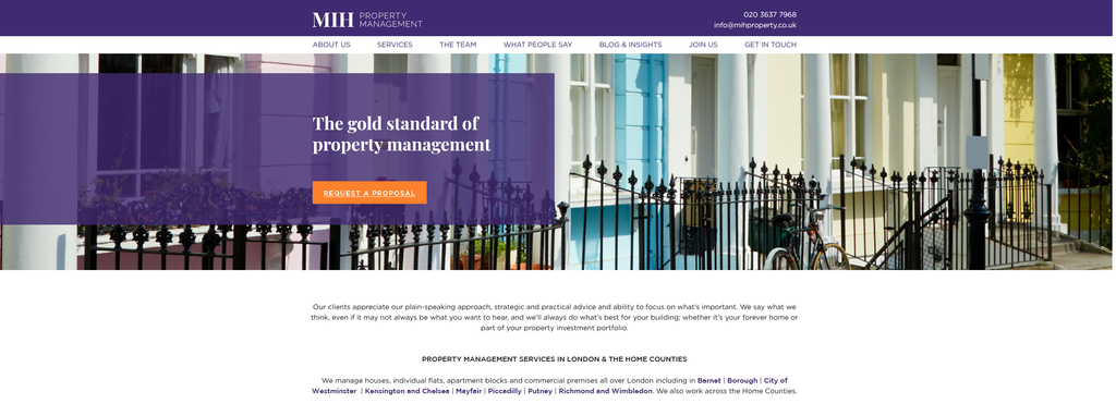 Website Design & Creation for property management website URL 1