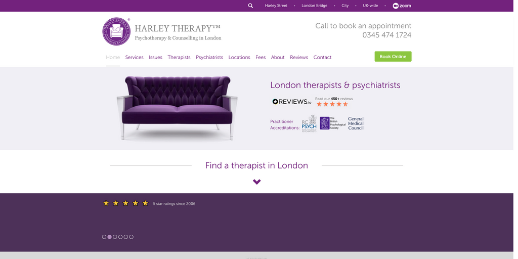 Website Design & Creation for psychotherapy website URL 3