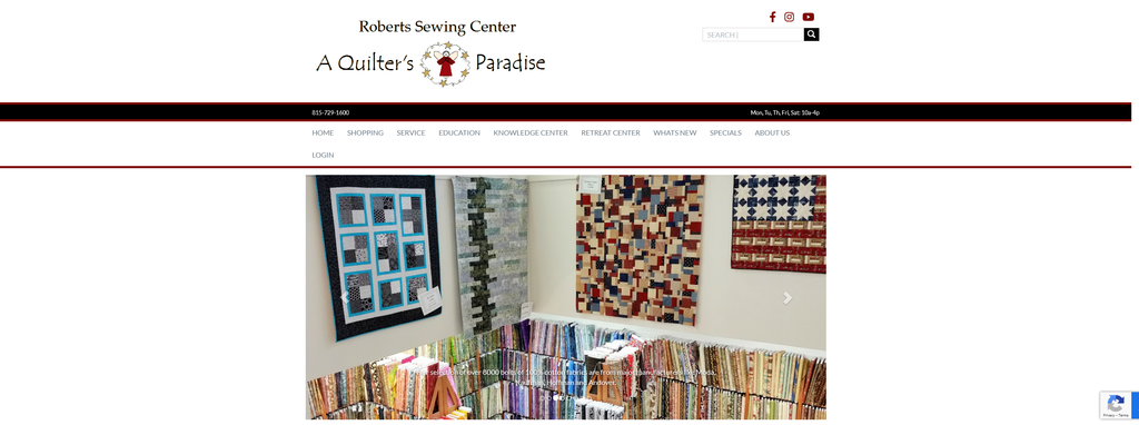 Website Design & Creation for quilt shop website URL 4