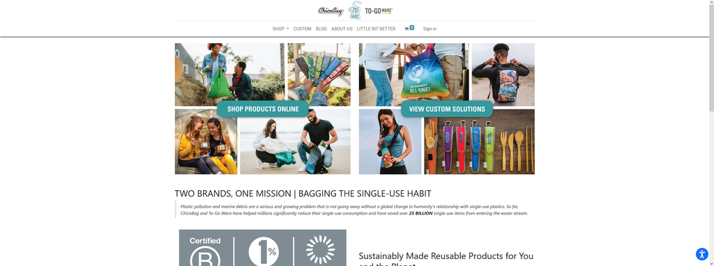 Website Design & Creation for reusable grocery bag company website URL 2