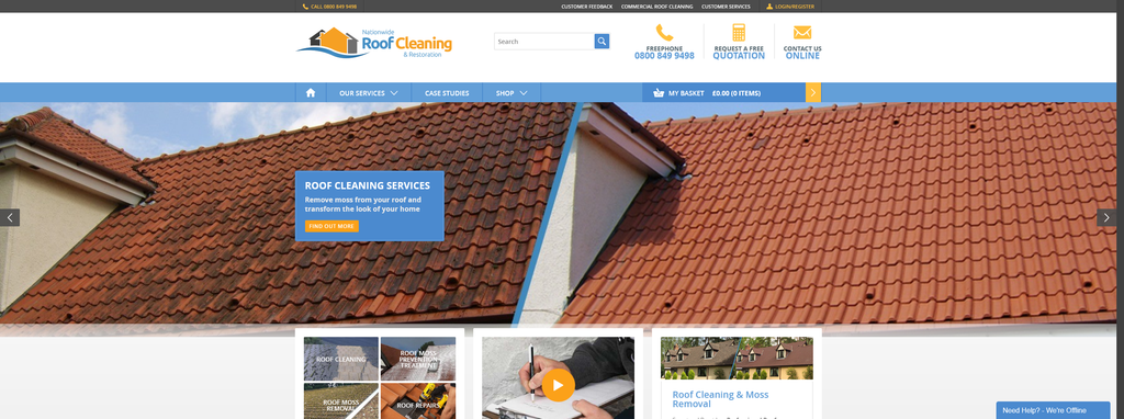 Website Design & Creation for roof cleaning website URL 1