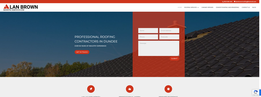Website Design & Creation for roofing website URL 1