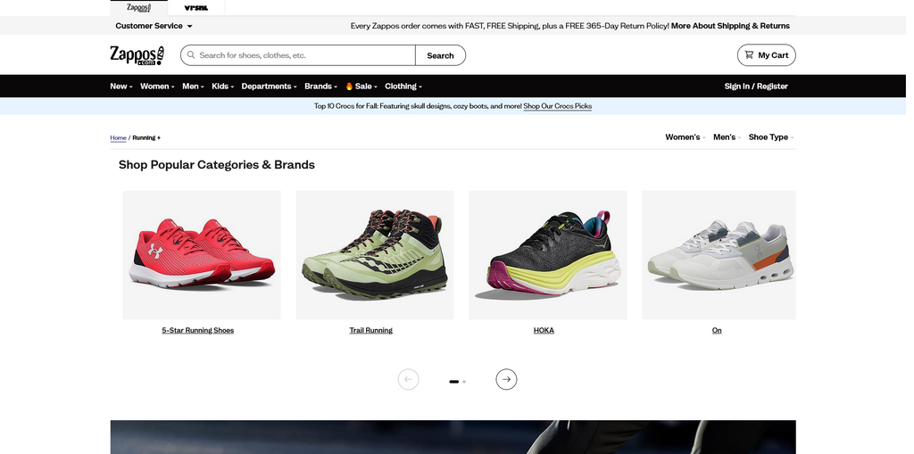 Website Design & Creation for running store website URL 1