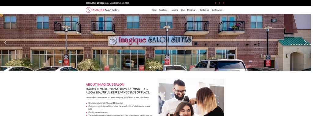 Website Design & Creation for salon suite website URL 2