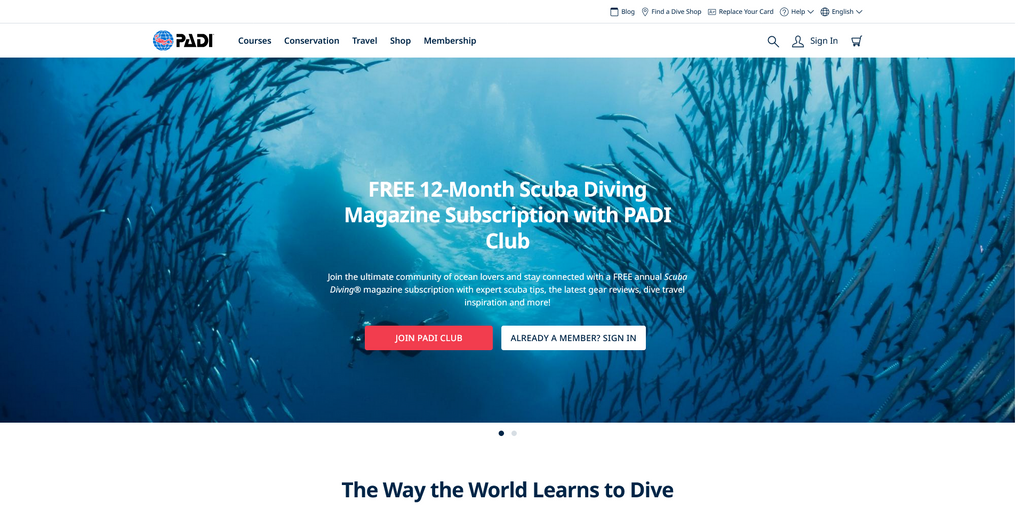 Website Design & Creation for scuba diving website URL 1