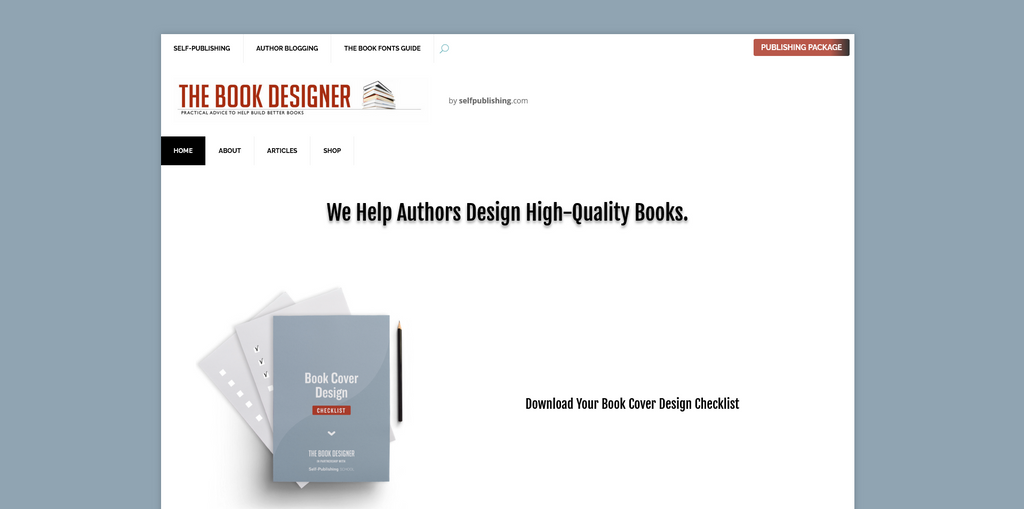 Website Design & Creation for self publishing website URL 1