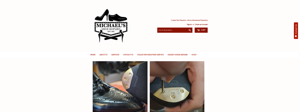 Website Design & Creation for shoe repair website URL 2