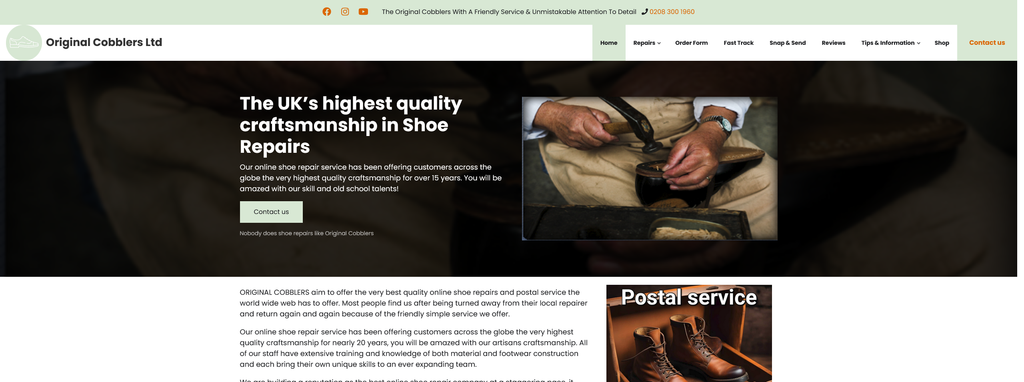 Website Design & Creation for shoe repair website URL 3