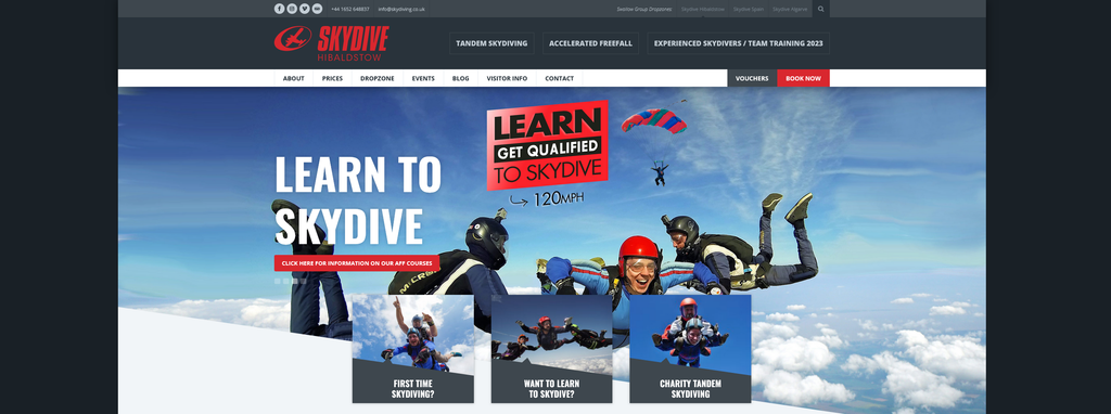 Website Design & Creation for skidiving website URL 4
