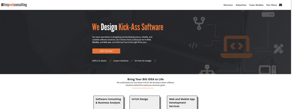 Website Design & Creation for software consulting website URL 3