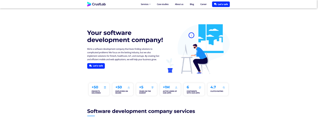 Website Design & Creation for software development website URL 2