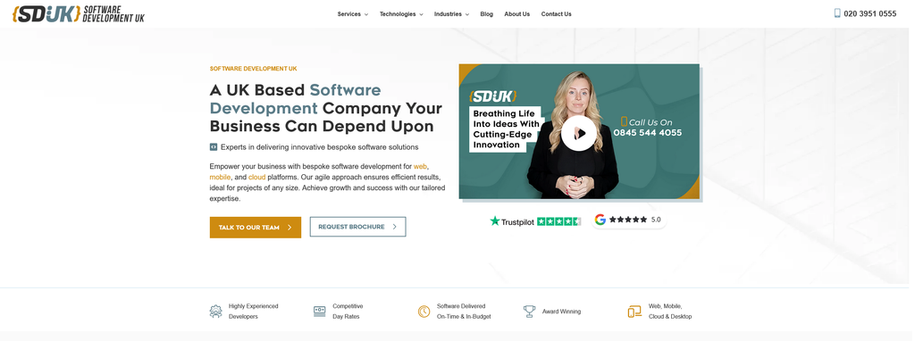 Website Design & Creation for software development website URL 3