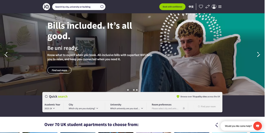 Website Design & Creation for student accomodation website URL 2