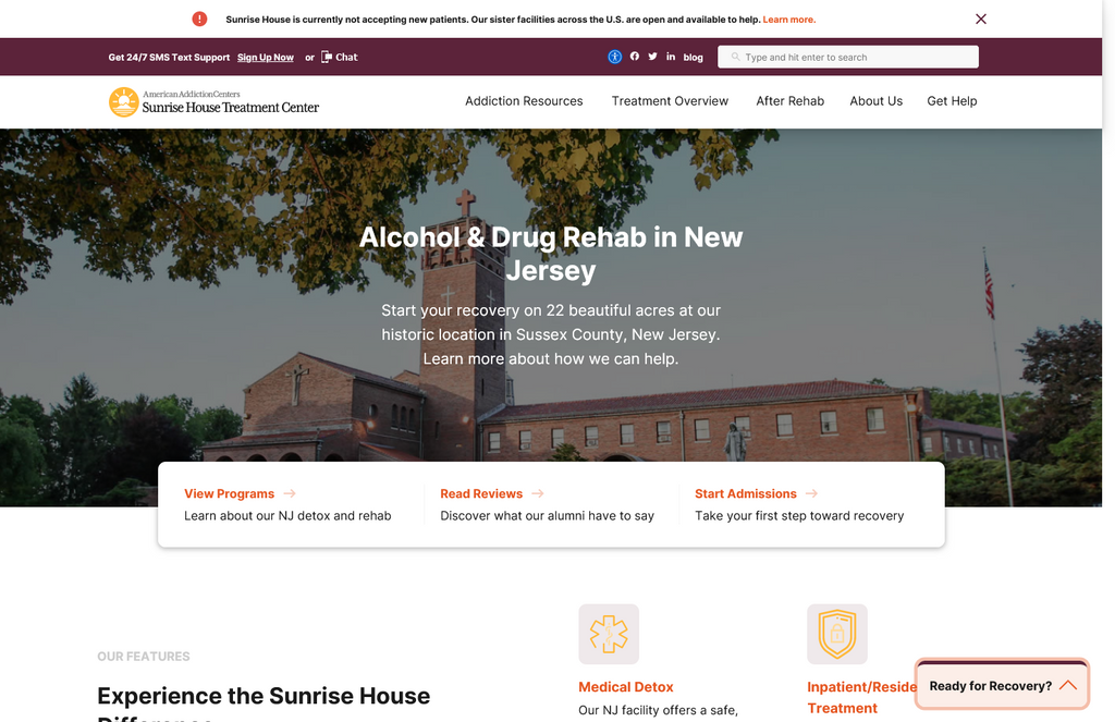 Website Design & Creation for substance addiction center website URL 2