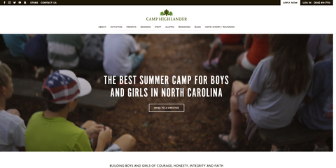 Website Design & Creation for summer camp website URL 1
