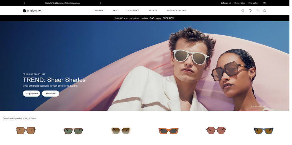 Website Design & Creation for sunglasses store website URL 1