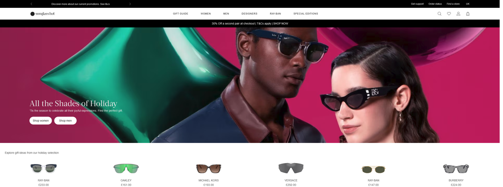 Website Design & Creation for sunglasses store website URL 2