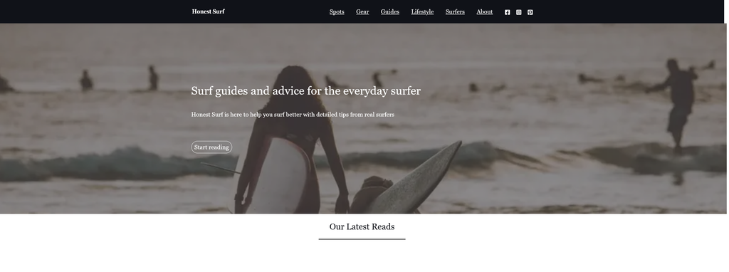 Website Design & Creation for surfing school website URL 5