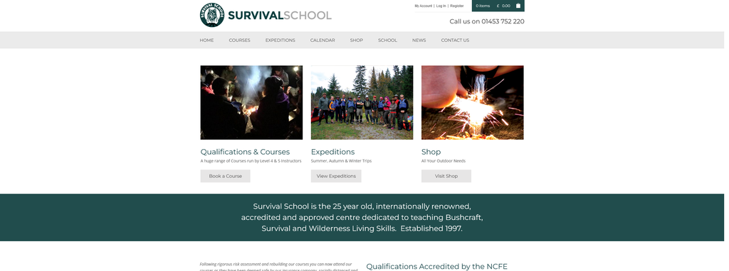 Website Design & Creation for survival school website URL 1
