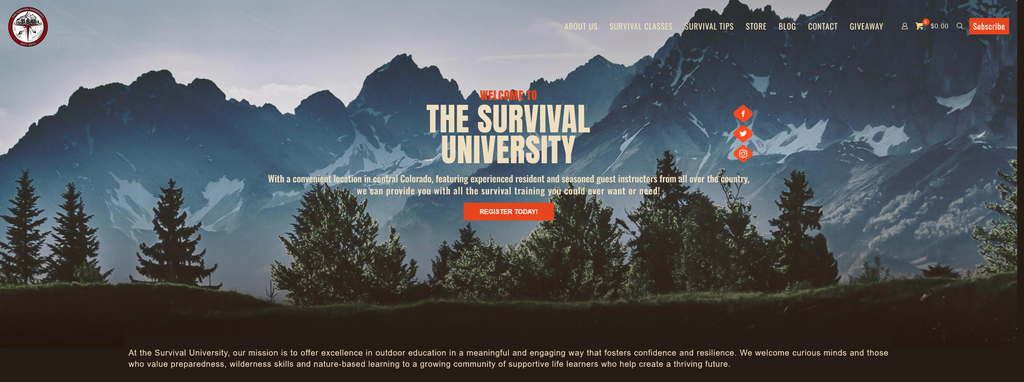 Website Design & Creation for survival school website URL 3