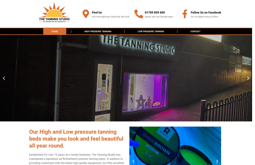 Website Design & Creation for tanning salon website URL 1