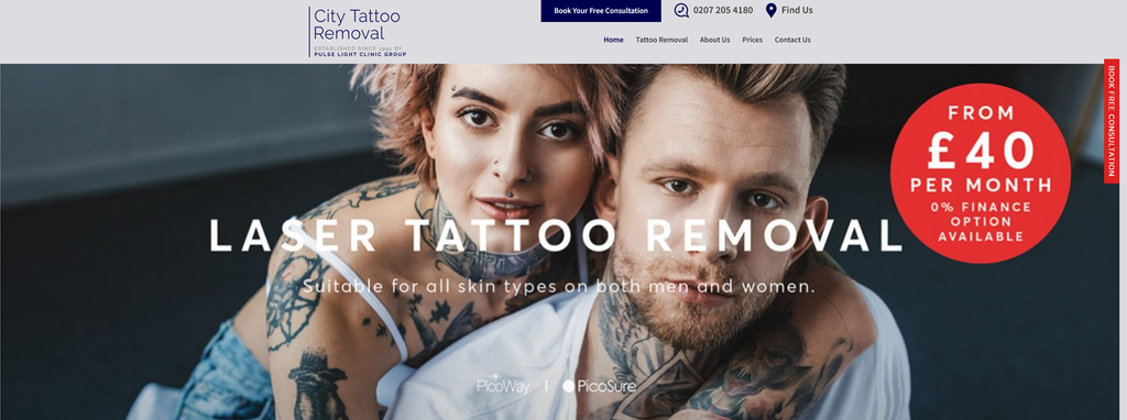 Website Design & Creation for tattoo removal website URL 5