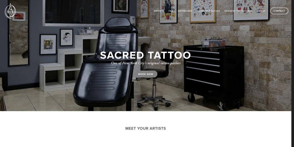 Website Design & Creation for tattoo shop website URL 3