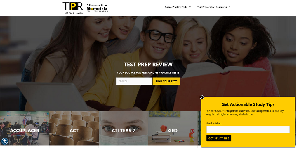 Website Design & Creation for test prep website URL 1