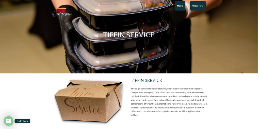 Website Design & Creation for tiffin service website URL 1