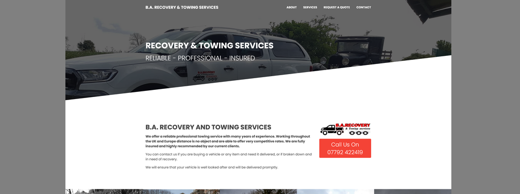 Website Design & Creation for towing company website URL 2