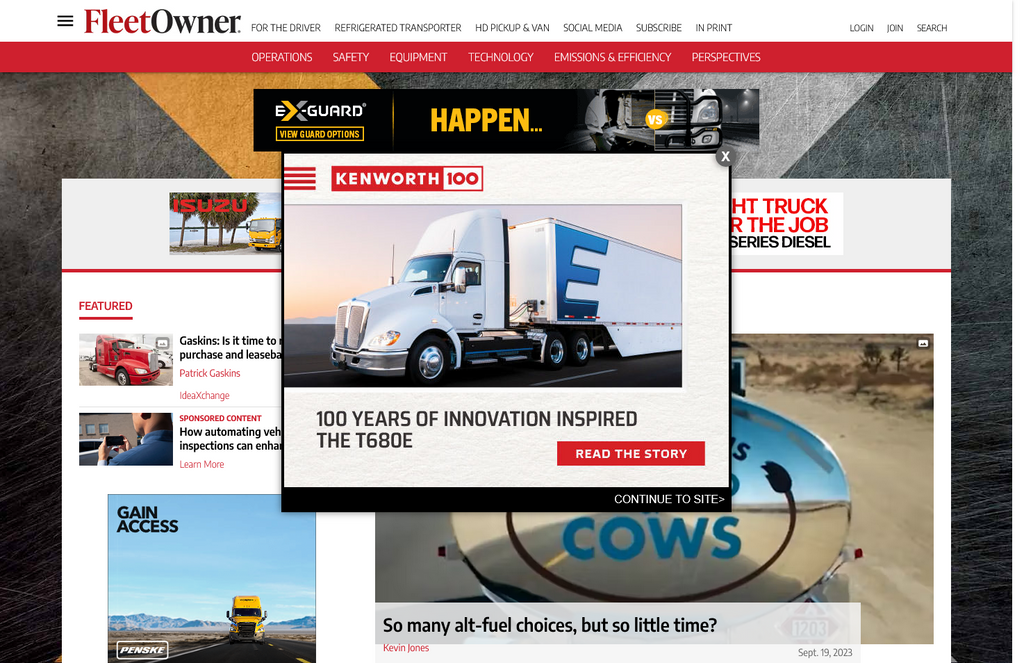 Website Design & Creation for tractor trailer website URL 2