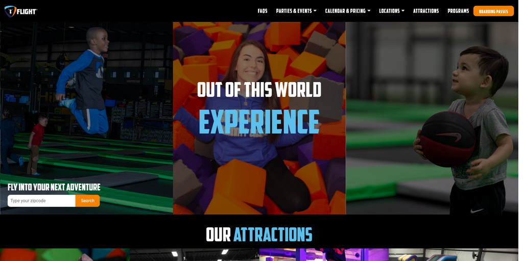 Website Design & Creation for trampoline park website URL 2