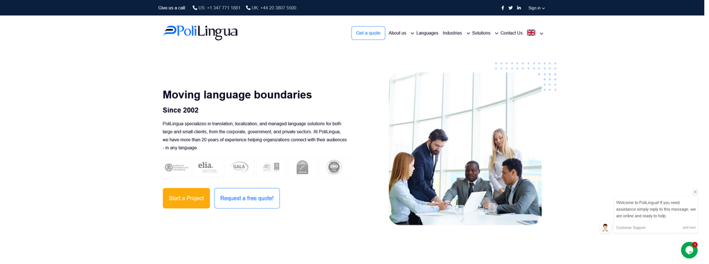 Website Design & Creation for translation agency website URL 2