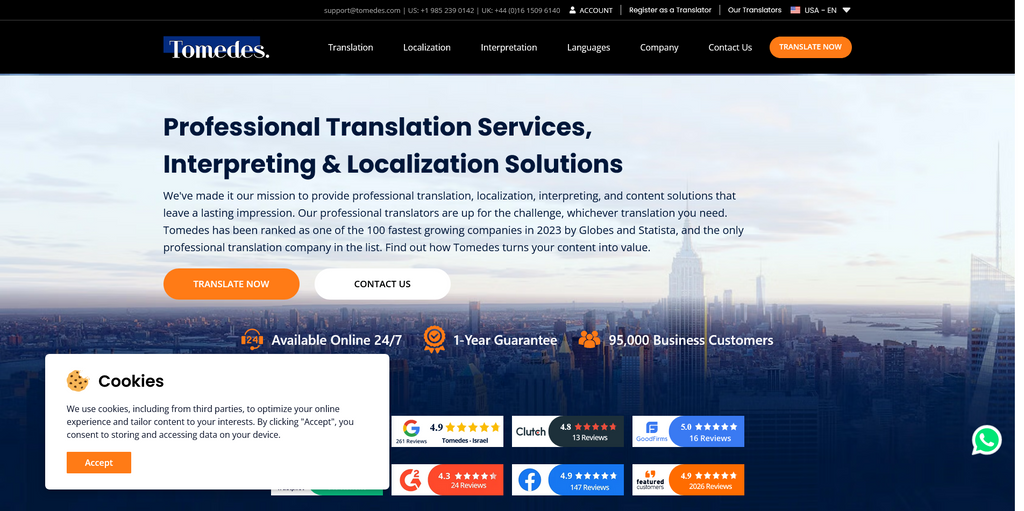 Website Design & Creation for translation agency website URL 5