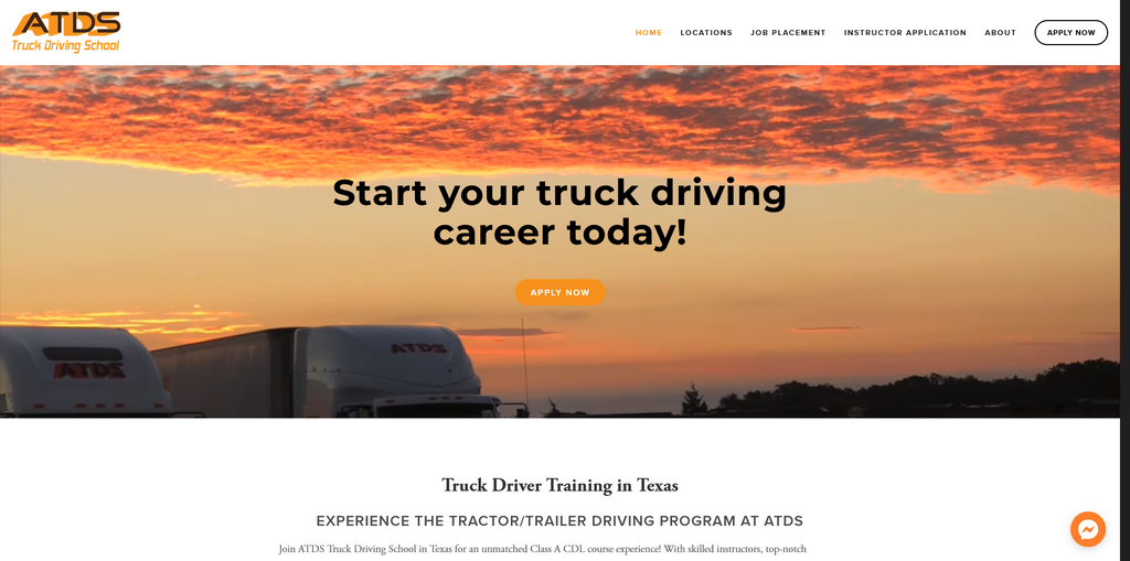 Website Design & Creation for truck driving school website URL 1