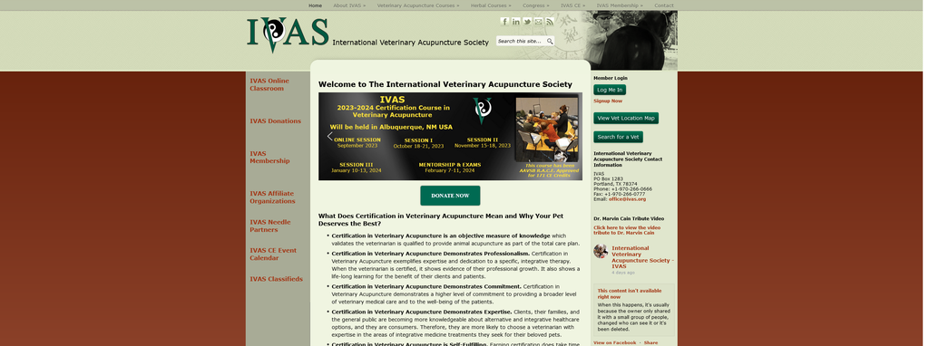 Website Design & Creation for veterinary acupuncture website URL 3